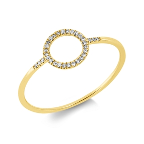 Ring Kreis aus 750 Gold Gelbgold 32 Diamanten 0,05ct TW-SI B:7,5mm