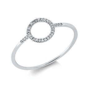 Ring Kreis aus 750 Gold Weißgold 32 Diamanten 0,05ct TW-SI B:7,5mm