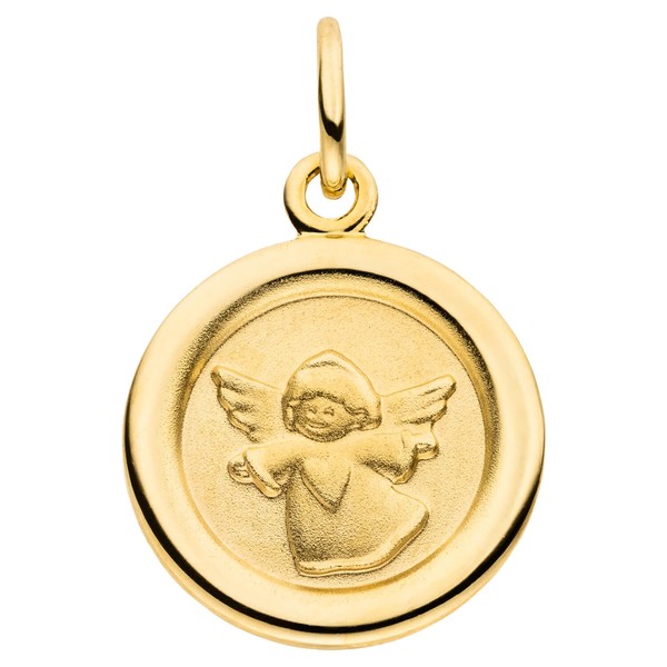Kleiner Anhänger Engel Schutzengel 333 Gelbgold mattiert
