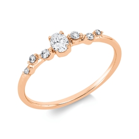 Ring aus 750 Gold Rotgold 7 Diamanten 0,21ct TW-SI B:3,8mm Ring aus 750 Gold Rotgold 7 Diamanten 0,21ct TW-SI B:3,8mm