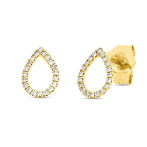 Ohrstecker Tropfen aus 750 Gelbgold 40 Diamanten 0,06ct TW-SI 7,4x5,3mm