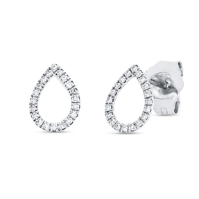 Ohrstecker Tropfen aus 750 Weißgold 40 Diamanten 0,06ct TW-SI 7,4x5,3mm