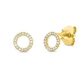 Ohrstecker Kreis aus 750 Gold Gelbgold 38 Diamanten 0,06ct TW-SI 5,5x5,5mm