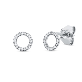 Ohrstecker Kreis aus 750 Weißgold 38 Diamanten 0,06ct TW-SI 5,5x5,5mm