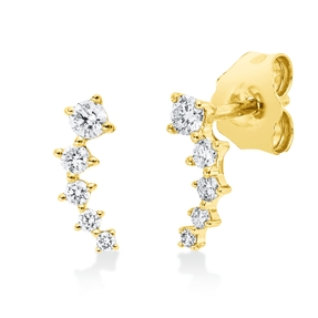 Ohrstecker aus 750 Gold Gelbgold 10 Diamanten 0,16ct TW-SI 8,5x3,1mm