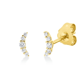 Ohrstecker aus 750 Gold Gelbgold 10 Diamanten 0,09ct TW-SI 6,1x2,2mm