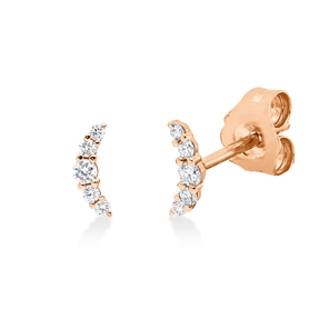 Ohrstecker aus 750 Gold Rotgold 10 Diamanten 0,09ct TW-SI 6,1x2,2mm