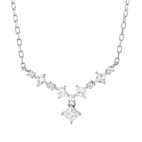 Collier aus 750 Gold Weißgold 10 Diamanten 0,38ct L:45,7cm
