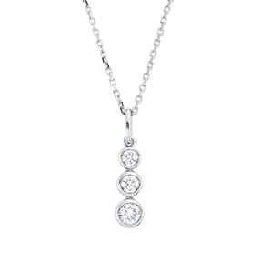 Collier aus 750 Gold Weißgold 3 Diamanten 0,16ct TW-SI L:45cm