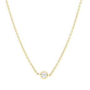 Collier aus 750 Gold Gelbgold 5 Brillanten 0,39ct TW-SI L:45cm Zarge