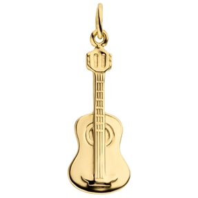Anhänger Gitarre aus 333 Gold Gelbgold 24,6x9,4mm Goldanhänger Musik Anhänger Gitarre aus 333 Gold Gelbgold 24,6x9,4mm Goldanhänger Musik