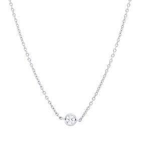 Collier aus 750 Gold Weißgold 5 Brillanten 0,4ct TW-SI L:45cm Zarge