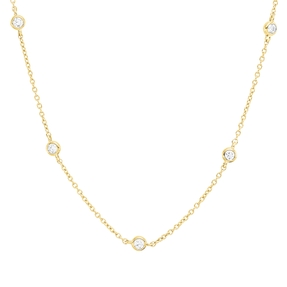 Collier aus 750 Gold Gelbgold 14 Brillanten 0,46ct TW-SI L:45cm