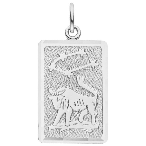 Anhänger Stier aus 925 Silber mattiert rechteckig