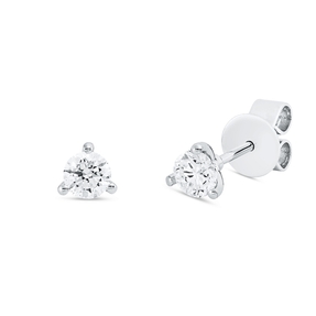 Solitaire Ohrstecker aus 750 Gold Weißgold 2 Brillanten 0,5ct TW-SI 3er-Krappe