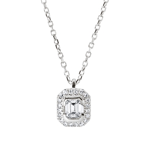 Collier aus 750 Gold Weißgold 21 Diamanten 0,26ct TW-SI L:45cm
