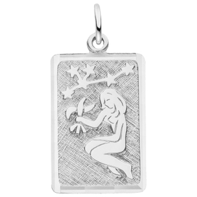 Anhänger Sternzeichen Jungfrau aus 925 Silber mattiert rechteckig 20,8x12,1mm Anhänger Sternzeichen Jungfrau aus 925 Silber mattiert rechteckig 20,8x12,1mm