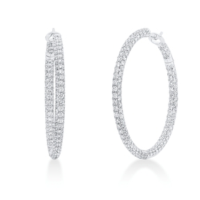 Pavé Creolen aus 750 Weißgold 326 Brillanten 5,98ct TW-VSI 39,8x2,8mm Pavé Creolen aus 750 Weißgold 326 Brillanten 5,98ct TW-VSI 39,8x2,8mm