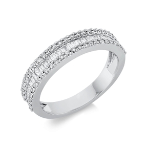 Ring aus 750 Gold Weißgold 84 Diamanten 0,54ct TW-SI B:3,3mm