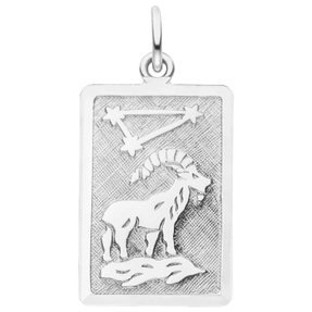 Anhänger Sternzeichen Steinbock aus 925 Silber mattiert rechteckig 20,8x12,1mm Anhänger Sternzeichen Steinbock aus 925 Silber mattiert rechteckig 20,8x12,1mm