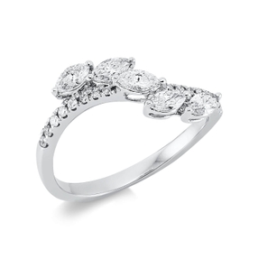 Ring aus 750 Gold Weißgold 21 Diamanten 0,58ct TW-SI B:6,2mm