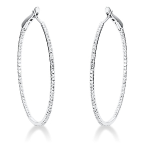 Creolen aus 750 Gold Weißgold 156 Diamanten 0,63ct TW-SI 36x1,2mm