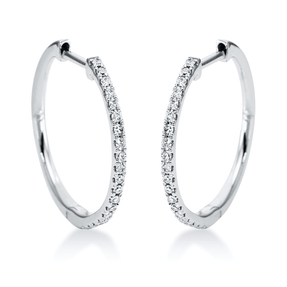Creolen aus 750 Gold Weißgold 38 Diamanten 0,17ct TW-SI 18x1,3mm