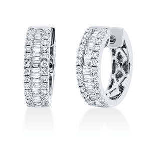 Creolen aus 750 Gold Weißgold 86 Diamanten 0,69ct TW-SI 15,4x4,2mm