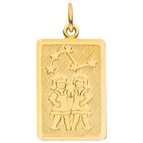 Anhänger Sternzeichen Zwilling 333 Gold Gelbgold mattiert rechteckig 20,8x12,1mm Anhänger Sternzeichen Zwilling 333 Gold Gelbgold mattiert rechteckig 20,8x12,1mm