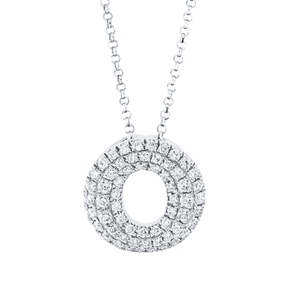 Pavé Collier Kreis aus 750 Weißgold 61 Brillanten 0,4ct TW-SI L:43,2cm Pavé Collier Kreis aus 750 Weißgold 61 Brillanten 0,4ct TW-SI L:43,2cm