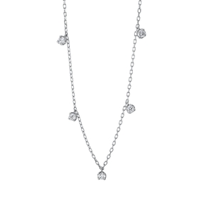 Collier aus 750 Gold Weißgold 5 Brillanten 0,36ct TW-SI L:41cm