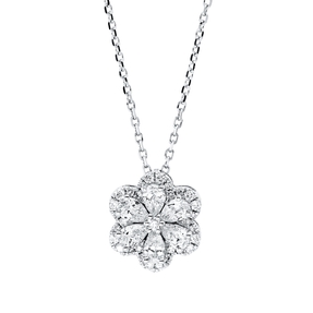 Collier aus 750 Gold Weißgold 37 Diamanten 0,41ct TW-SI L:45cm