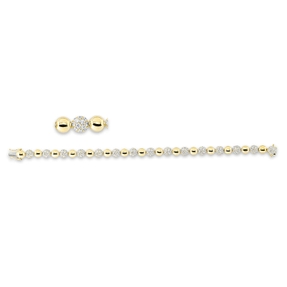 Pavé Armband aus 585 Gelbgold 180 Diamanten 3,86ct TW-SI B:5,9mm L:18cm Pavé Armband aus 585 Gelbgold 180 Diamanten 3,86ct TW-SI B:5,9mm L:18cm