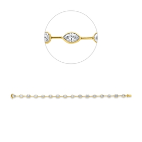Armband aus 750 Gold Gelbgold 16 Diamanten 4,28ct TW-SI L:16,5cm Zarge