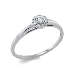 Ring aus 750 Gold Weißgold 11 Diamanten 0,18ct TW-SI B:5,1mm