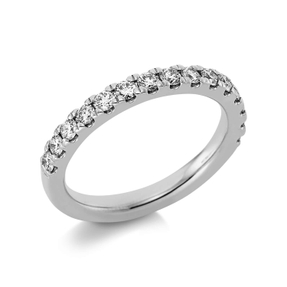 Halb-Memoire Ring aus 750 Weißgold 15 Brillanten 0,59ct TW-SI B:2,7mm