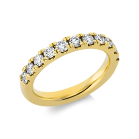 Halb-Memoire Ring aus 585 Gold Gelbgold 11 Brillanten 0,92ct TW-SI B:3,3mm