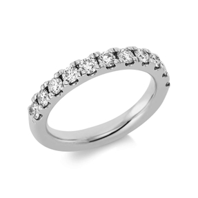Halb-Memoire Ring aus 750 Weißgold 11 Brillanten 0,92ct TW-SI B:3,3mm