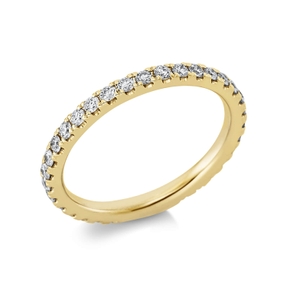 Memoire Ring aus 750 Gold Gelbgold 31 Brillanten 0,64ct TW-SI B:2,1mm
