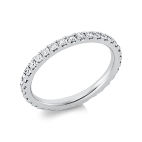 Memoire Ring aus 585 Gold Weißgold 33 Brillanten 0,67ct TW-SI B:2,1mm