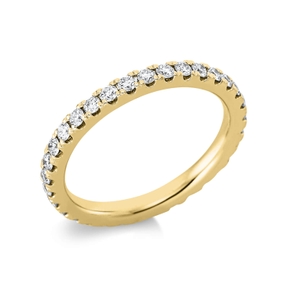 Memoire Ring aus 585 Gold Gelbgold 31 Brillanten 0,8ct TW-SI B:2,4mm