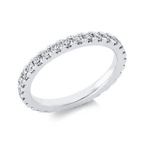 Memoire Ring aus 585 Gold Weißgold 30 Brillanten 0,9ct TW-SI B:2,5mm