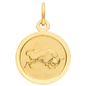 Anhänger Sternzeichen Stier aus 333 Gold Gelbgold mattiert rund Ø 12mm Anhänger Sternzeichen Stier aus 333 Gold Gelbgold mattiert rund Ø 12mm