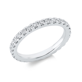 Memoire Ring aus 585 Gold Weißgold 29 Brillanten 1,03ct TW-SI B:2,6mm