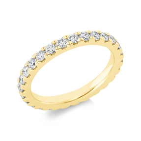 Memoire Ring aus 750 Gold Gelbgold 26 Brillanten 1,21ct TW-SI B:2,7mm