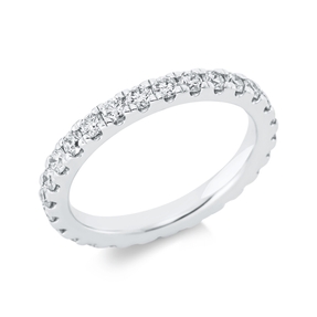 Memoire Ring aus 585 Gold Weißgold 27 Brillanten 1,15ct TW-SI B:2,7mm