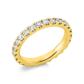 Memoire Ring aus 585 Gold Gelbgold 23 Brillanten 1,37ct TW-SI B:3mm