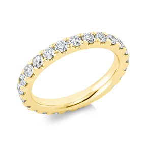 Memoire Ring aus 750 Gold Gelbgold 24 Brillanten 1,61ct TW-SI B:3mm
