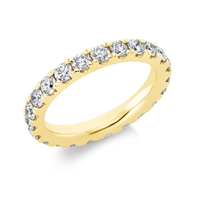 Memoire Ring aus 750 Gold Gelbgold 22 Brillanten 1,8ct TW-SI B:3,1mm