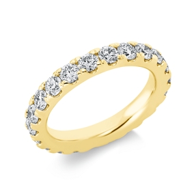 Memoire Ring aus 585 Gold Gelbgold 21 Brillanten 2,42ct TW-SI B:3,5mm